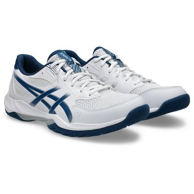 Hallenschuh ASICS "GEL-ROCKET 12", Gr. 46, weiß (weiß, mako blau), Synthetik, sportlich, Schuhe Image