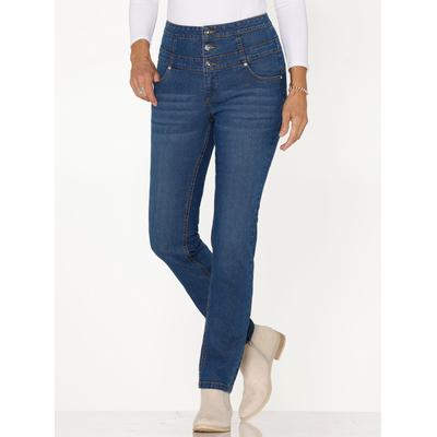 Bequeme Jeans CLASSIC BASICS, Damen, Gr. 46, Normalgrößen, blau (blau, stone, washed), 81% Baumwolle, 17% Polyester, 2% Elasthan, unifarben, lang, Jeans Image