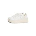 Keilsneaker TOMMY JEANS "TJW RETRO BASKET FLATFORM", Damen, Gr. 42, ecru, ivory, Leder, Lederimitat, sportlich, Schuhe, Keilabsatz, Plateau, Freizeitschuh, Schnürschuh mit Lochmuster
