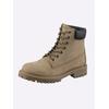 Schnürstiefelette HEINE, Damen, Gr. 38, grau (taupe), Leder, Nubukleder, Nubukleder, modisch, Schuhe