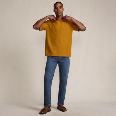 Perfect Waffle T-shirt, Men, size: 46-48, regular, Yellow, Linen/Poly-blend, by Lands' End