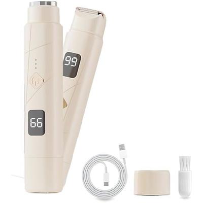 2 in 1 Electric Lady Shaver with Digital Display, Dual Head Bikini Trimmer, Wet Dry Use Body Hair Trimmer