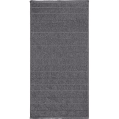 Handtuch KLEINE WOLKE "Via, Größe 50/100 cm", grau (schiefer), B:50cm L:100cm, Frottier, Obermaterial: 100% Baumwolle, Handtücher (Packung), Uni Farben, gestreift Image