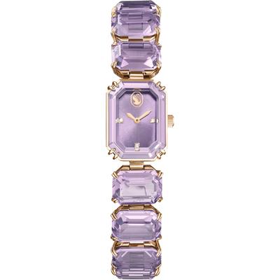 Quarzuhr SWAROVSKI "MILLENIA", lila, roségoldfarben, Armbanduhren, Damen, Armbanduhr, Damenuhr, Swiss Made, Edelstahlarmband, analog Image