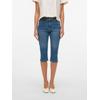 Caprijeans VERO MODA "VMELLY MR KNICKERS DNM MIX NOOS", Damen, Gr. M (38), N-Gr, blau (medium blau denim), Denim/Jeans, Obermaterial: 75% Baumwolle, 18% Polyester, 6% Viskose, 1% Elasthan, unifarben, modisch, slim fit knöchellang, Jeans