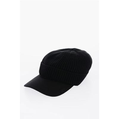 Baumwollcap mit Strickdetail in Schwarz Image
