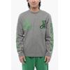 Skate-Fit 23 VARSITY bedrucktes Langarm-T-Shirt in Grau
