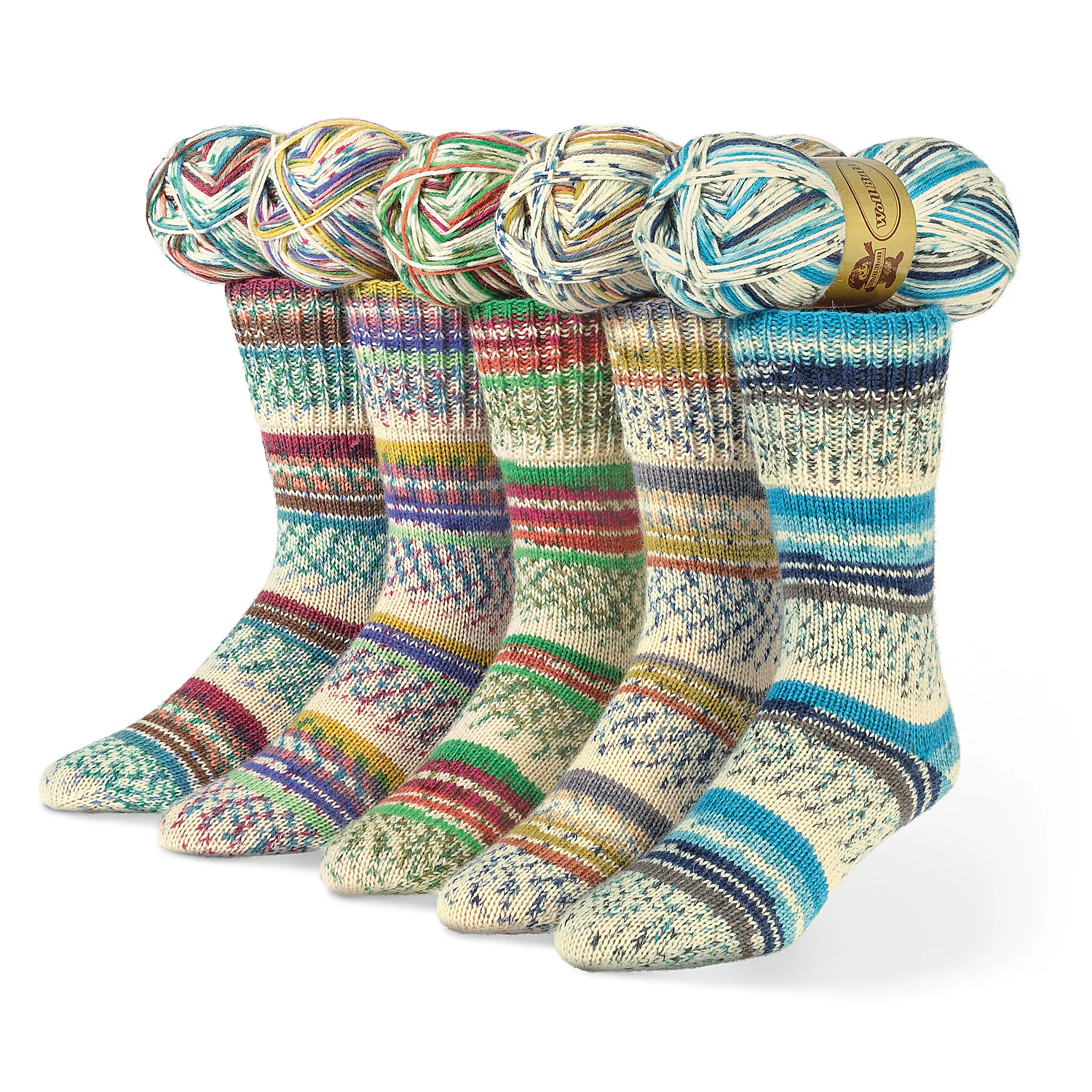 Woll Butt Socke 6-fils, coloré