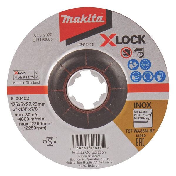 makita Schruppscheibe »X-Lock E-00402« für Edelstahl silber Image
