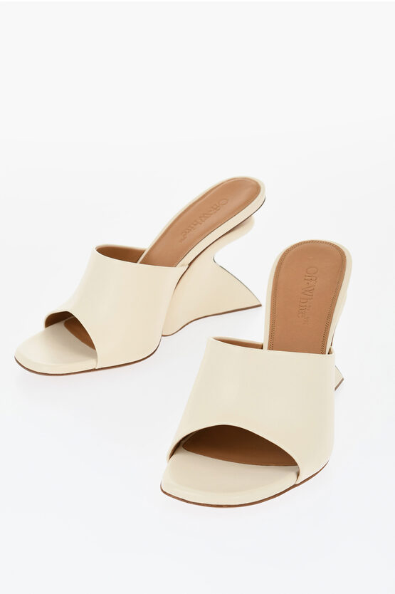 Offene JUG Pantoletten mit Keilabsatz 10 cm in Beige