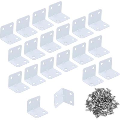 20 Pieces Fixing Brackets Stainless Steel Angle Bracket 90 Degree Right Angle with 80 Fixing Screws Image