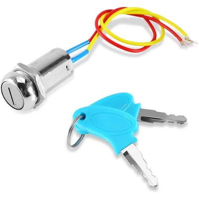 Aougo - Zündschlüsselschalter, 2-Draht-Elektroschlüsselschalter, Universal-Schlossschlüssel, Image