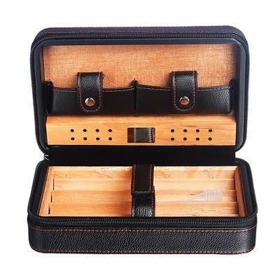 Cigar Case Cedar Wood Humidor Portable Travel Cigar Case Smoking Accessories