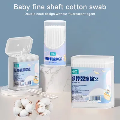 100/200pcs Baby Cotton Swabs Disposable Spiral Ear Scoop Head Ear And Nose Multifunctional Cleaning