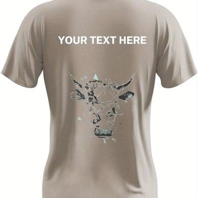 TEMU Custom T-shirt, Personalized Tees For Men, Print, Casual Short Sleeve Custom Printed T-shirt For Summer Image