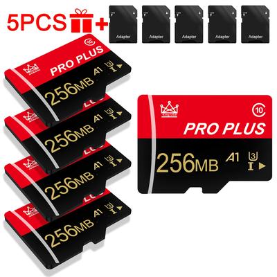 TEMU 5pcs Memory Card 16gb 8gb 4gb 2gb 1gb With Adapter, Memory Card 512mb 256mb 128mb 64mb, U3 C10 A1 Tf Card For Tablet/camera/phone Image