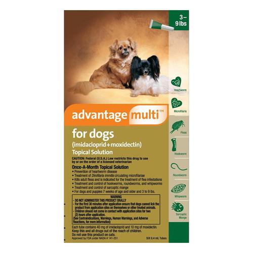 Advantage Multi (Advocate) Petits Chiens 3-9 Lbs (Vert) 3 Doses