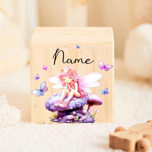TEMU Banque de bois personnalisée avec du nom, design d'animaux de , cadeau de baptême pour , accessoire décoratif pour , nouveau cadeau d'anniversaire, banque en bois