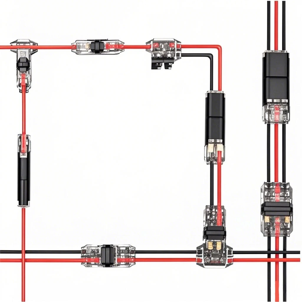1P/2P/3P kompakte wasserdichte Kabelklemme mit direkter Einfügung – kein Abisolieren, Schnellverbinder für automatische Elektrokabel Image