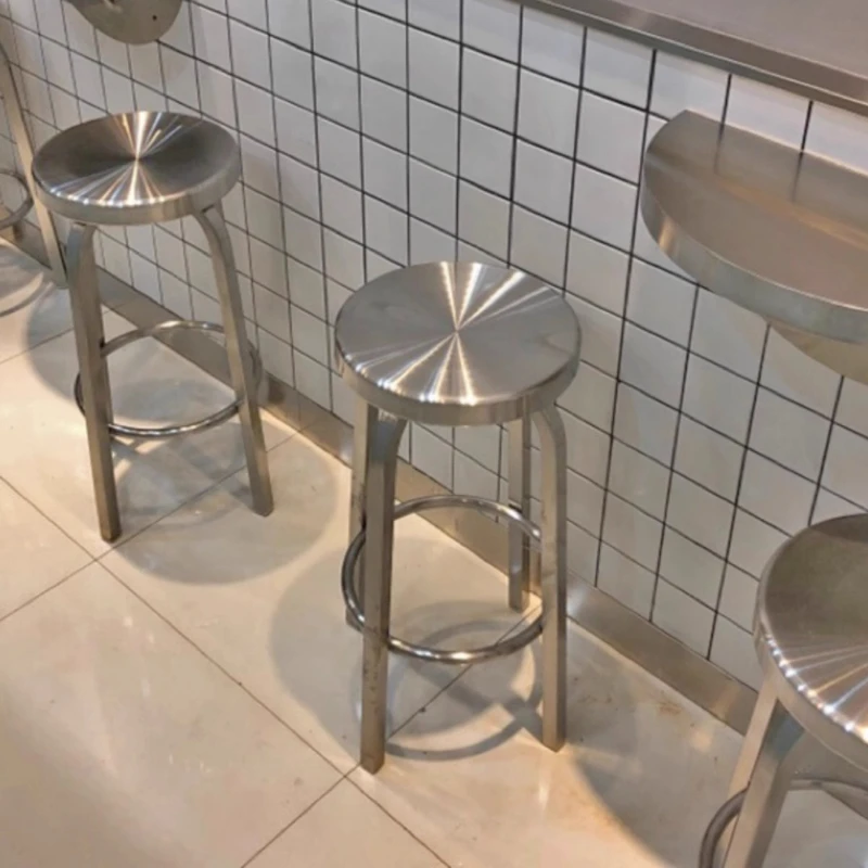 Moderner Barhocker aus Edelstahl 304, Theke, Café-Stuhl, industrieller Frühstückshocker, Retro-Pub, hochwertiger Barhocker Image