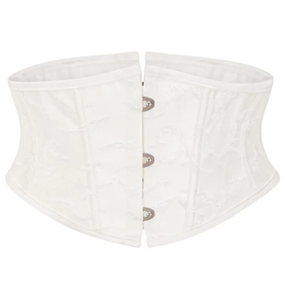 Satin Unterbrust Korsett Frau Gürtel Top Kurze Stahl Ohne Knochen Hüftgürtel Abnehmen Taille Shaper Gothic Kleidung Mieder Image