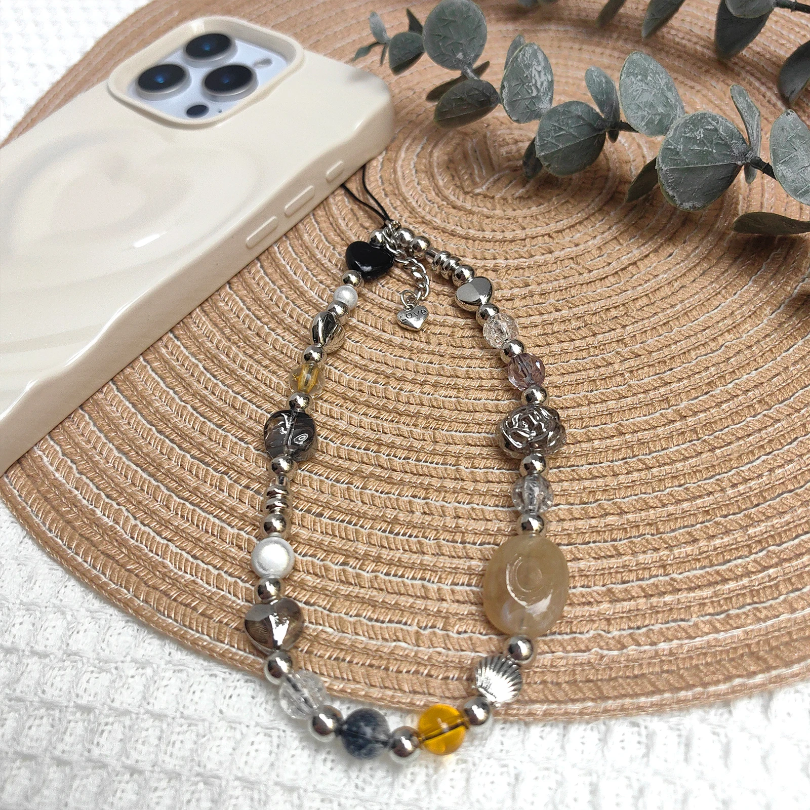 Neue modische und trendige bunte Handyanhänger, Schlüsselbänder, Perlenketten, Schlüsselanhänger, Geschenke für Mädchen und Paare Image