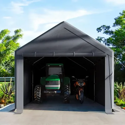 Für Carport 10x20 Ft Heavy Duty Baldachin Stahl Baldachin Lagerung Schuppen, Tragbare Garage Party Zelt, Ganzjahresplane für Carport