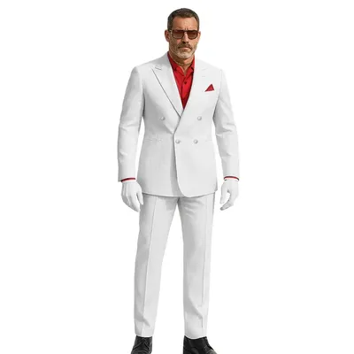 Film Tony Montana weiße Uniform Cosplay Kostüm Narben Herren Anzug Halloween Party Outfits Image