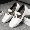 Klassische weiße Fahrschuhe Herren Größe 38-48 Leder Loafer Schuhe für Herren Markenschuhe Slip-On