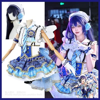 Anime Sonoda Umi Cosplay liebe live Blau Amor Kleid Kawaii Leistung Uniform Cosplay Perücken Full Image