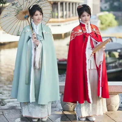 Chinesisches Hanfu-Umhang-Umhang-Kostüm, traditionelles antikes China-Stil-Kostüm, Weihnachten, Image