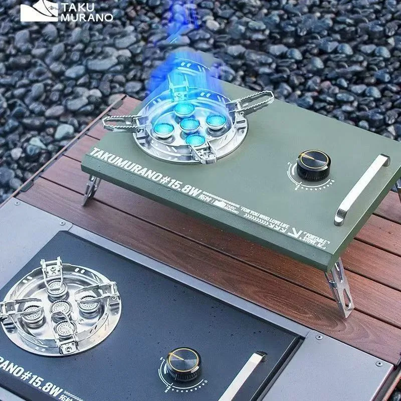 Outdoor Camping Tragbare Falten Gasherd Camping Kassette Herd IGT Tisch Herd Kleine Kochgeschirr Gasherd Picknick Herd Image