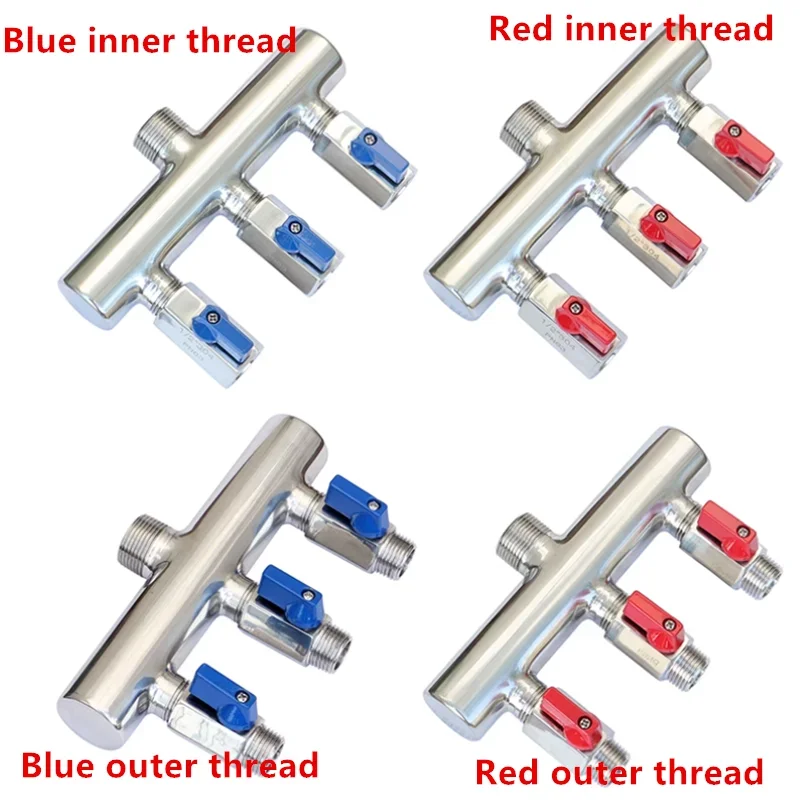 G3/4 Einlass G1/2 Außenkugelhahn aus Edelstahl 304, Schalter, Wasserabscheider, Wasser, Öl und Gas, Umschaltventil, Wassersammler Image