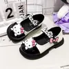 Sanrio Hello Kitty Mädchen Lederschuhe Frühling Herbst Kinderschuhe Neue Schleife Prinzessin Schuhe