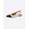 Ballerina HEINE, Damen, Gr. 41, beige (champagner, schwarz), Leder, Leder, modisch, Schuhe