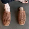 Weben Frauen Wohnungen Hausschuhe Mode Sandalen Frau Schuhe 2025, Neue Trend Sommer Elegante