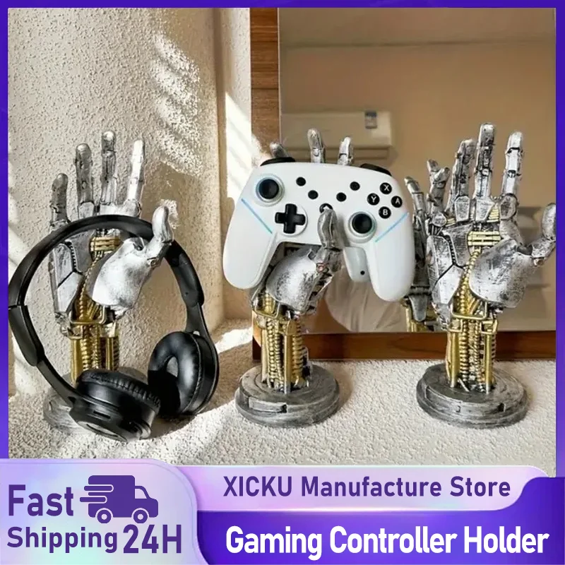 XIKCU Mechanischer Arm-Aufbewahrungsständer für Gaming-Controller für SONY PS5 PS4 Gamepad Apple Airpods Max Desktop-Headset-Ständer Image