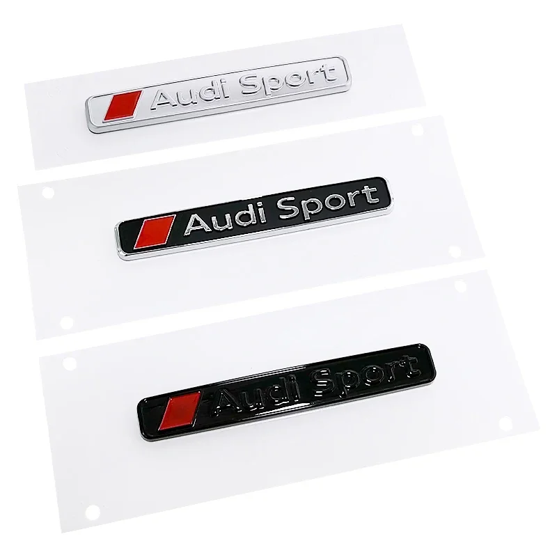 3D ABS Chrome noir Logo Audi Sport emblème décalcomanie voiture garde-boue coffre Badge pour Audi A3 A6 Q8 Q2 Q3 Q5 Q7 A4 Audi Sport accessoires
