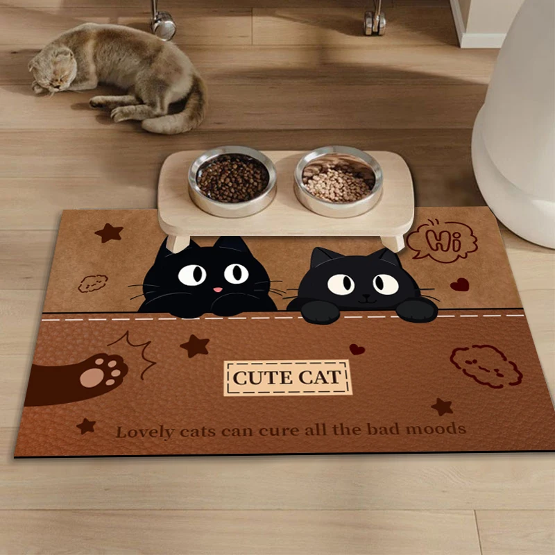 VIKAMA tapis de nourriture pour chien pour sols tapis de nourriture pour animaux de compagnie imperméable résistant à l'usure répulsif de saleté gestionnaire tapis d'alimentation pour chien tapis pour