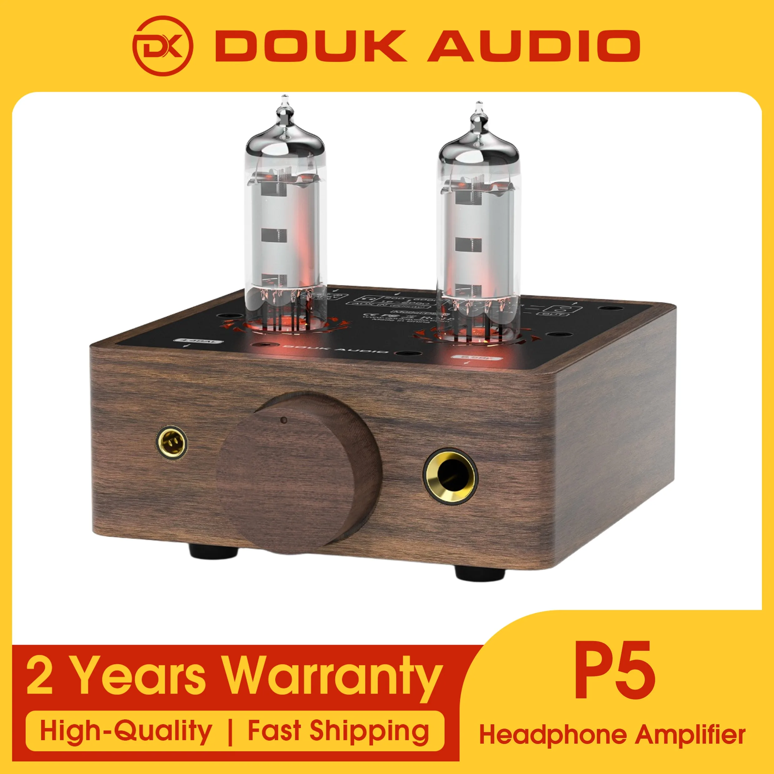 Douk Audio P5 Mini tubo amplificatore per cuffie preamplificatore audio stereo da tavolo con jack da 4,4/6,35 mm
