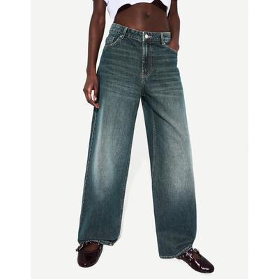 Bershka Baggy Jeans Women 14 Green
