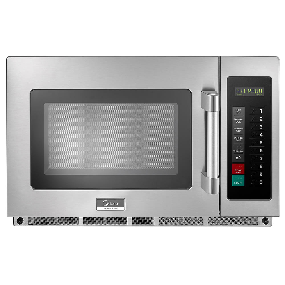 Midea 1834G1A 1800w Commercial Microwave with Touch Pad, 208v/1ph, Braille Touchpad Control, Stainless Steel