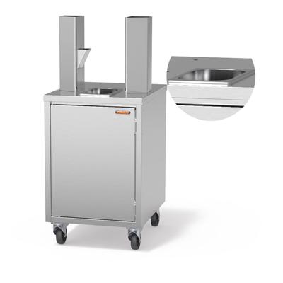 Zummo MDCESP14-N 23 5/8" x 19 11/16" Mobile Equipment Stand for Z14-N Juicers, Cabinet Base, Stainless Steel