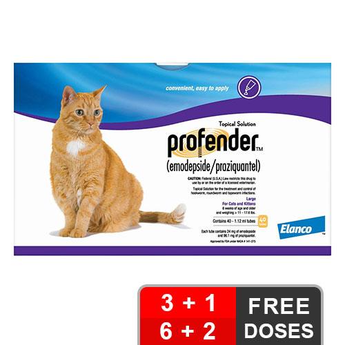 Profender Grands Chats (1.12 Ml) 11-17.6 Lbs 6 Doses + 2 Gratuites