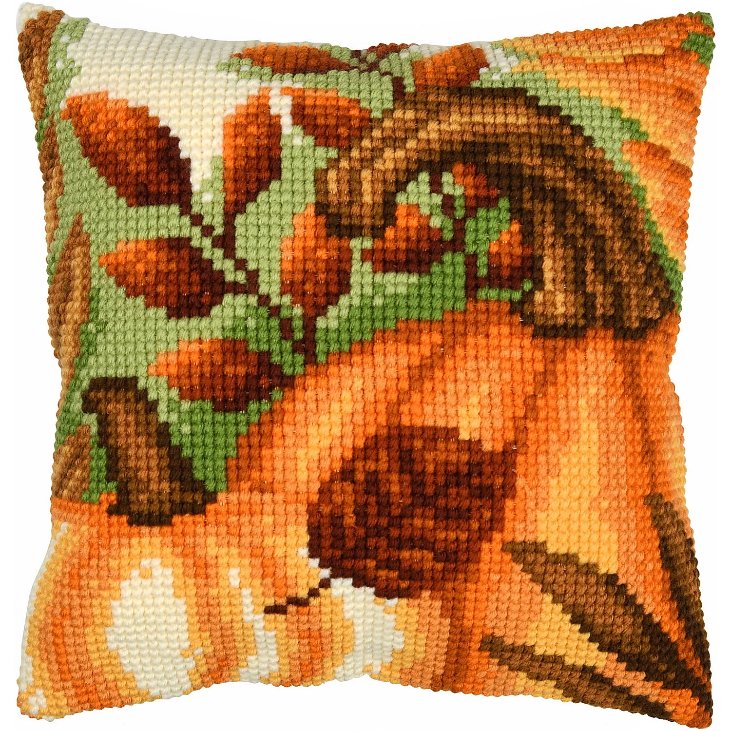 Kreuzstichkissen Kürbis