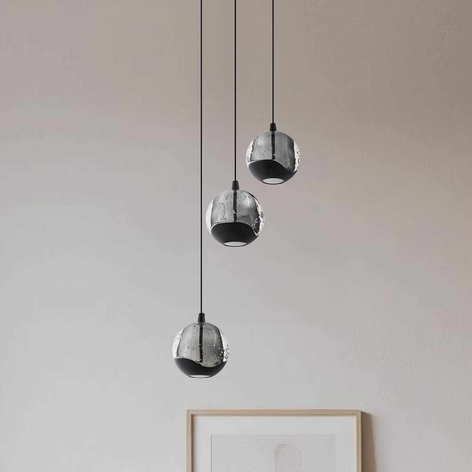 Glas Hängelampe Hayley Lucande, klar / transparent, für Wohn- / Esszimmer, Glas, Modern, Pendelleuchte