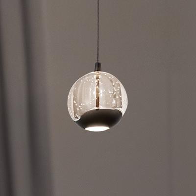 Lucande LED-Pendellampe Hayley, schwarz, 1-flg., Glas Image