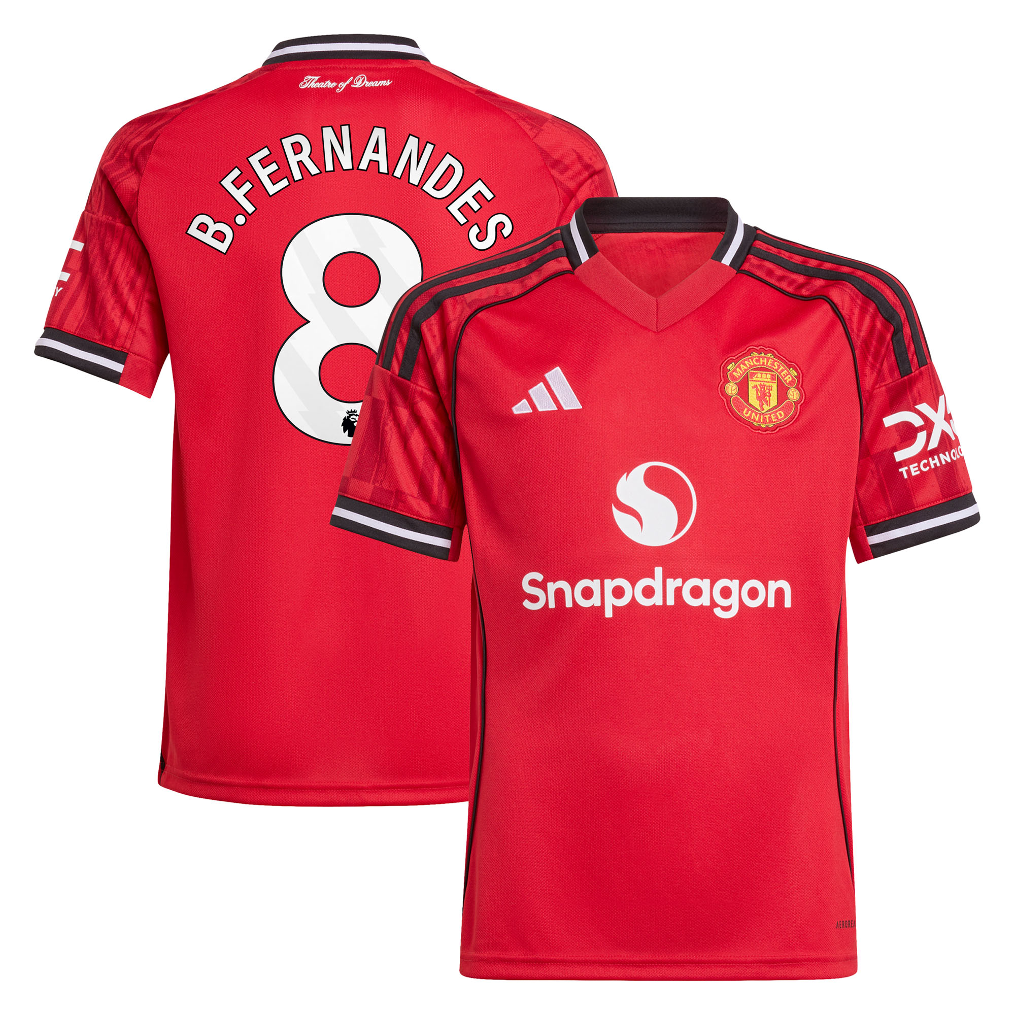 Maillot Domicile Manchester United adidas 2025-26 - Enfant avec flocage B. Fernandes 8