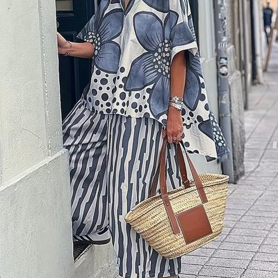 TEMU New European And Women's Loose Collar Floral Set Image