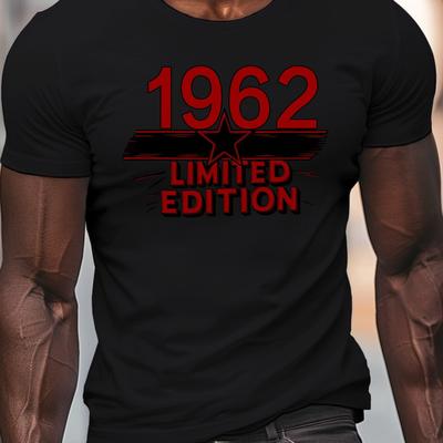 TEMU 1962 Print, Men's Crew Neck T-shirt For Summer, Men's Clothing Tops For Daily And Resorts Image